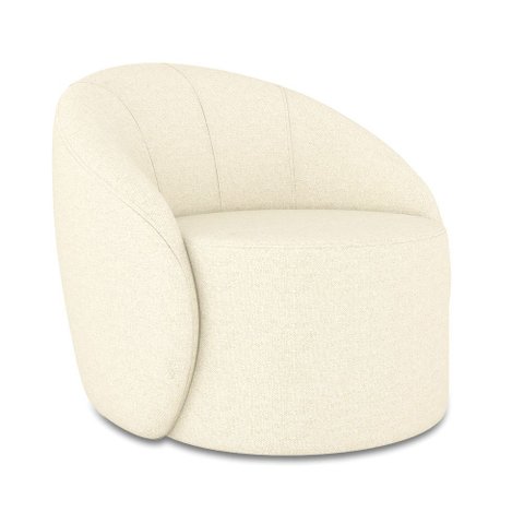 Poltrona Decorativa Orgânica Giratória Lua Linho D03 - D’Rossi