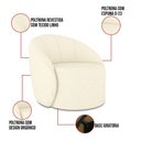 Ver imagem 3 de Poltrona Decorativa Orgânica Giratória Lua Linho D03 - D’Rossi