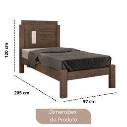Cama Solteiro Padrão Mdf Detalhe em Espelho Amanda Framar:malbec - 5
