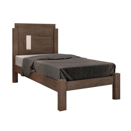 Cama Solteiro Padrão Mdf Detalhe em Espelho Amanda Framar:malbec - 2