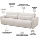 Ver imagem 4 de Sofá Retrátil Reclinável para Sala de Estar Living 270cm Sevilha F04 Bouclê Cru - Lyam Decor