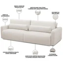 Ver imagem 3 de Sofá Retrátil Reclinável para Sala de Estar Living 270cm Sevilha F04 Bouclê Off White - Lyam Decor