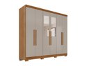 Ver imagem 2 de Guarda-Roupa Casal com Espelhos 6 Portas 2 Gavetas 180cm Multimóveis Cinamomo/Off White