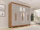 Ver imagem 1 de Guarda-Roupa Casal com Espelhos 6 Portas 2 Gavetas 180cm Multimóveis Cinamomo/Off White