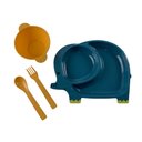 Ver imagem 1 de Kit Refeição Infantil Prato Talheres Tijelinha Criança Bebê Papinha Azul
