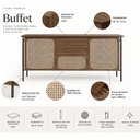 Ver imagem 3 de Aparador Buffet para Sala de Jantar 160 cm 2 Portas Friesen Nogueira - Nexta Casa