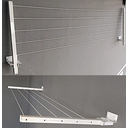 Ver imagem 2 de Varal Aluminio com Cabo Aço Retratil de Parede Dobrável 60kg