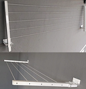 Ver imagem 2 de Varal Aluminio com Cabo Aço Retratil de Parede Dobrável 60kg