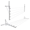 Ver imagem 1 de Varal Aluminio com Cabo Aço Retratil de Parede Dobrável 60kg