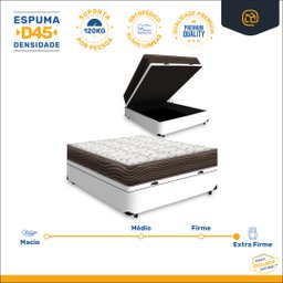 Cama Box Baú + Colchão de Viúva Ortobom D45 Iso 150 128x188x60 Cm - 3