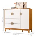 Ver imagem 3 de Cômoda Sapateira Ipê 4 Gavetas MDF Puxador ABS Branco Casah