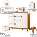 Ver imagem 4 de Cômoda Sapateira Ipê 4 Gavetas MDF Puxador ABS Branco Casah