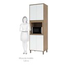 Ver imagem 3 de Paneleiro 70 Cm Nicho para Microondas 4 Portas de Abrir 2 Prateleiras Mel Luciane Móveis