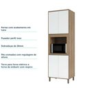 Ver imagem 5 de Paneleiro 70 Cm Nicho para Microondas 4 Portas de Abrir 2 Prateleiras Mel Luciane Móveis