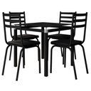 Ver imagem 3 de Conjunto Mesa de Jantar Malva 4 Lugares Tampo Vidro Quadrado Preto Combo Stock
