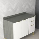 Ver imagem 1 de Tampo para Balcão de Cozinha 120cm Domus Espresso Móveis Cinza/Silver