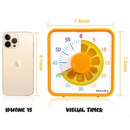 Secura Timer Visual Fruta 7,5'' 60 Minutos com Ímã para Crianças e Cozinha - 7