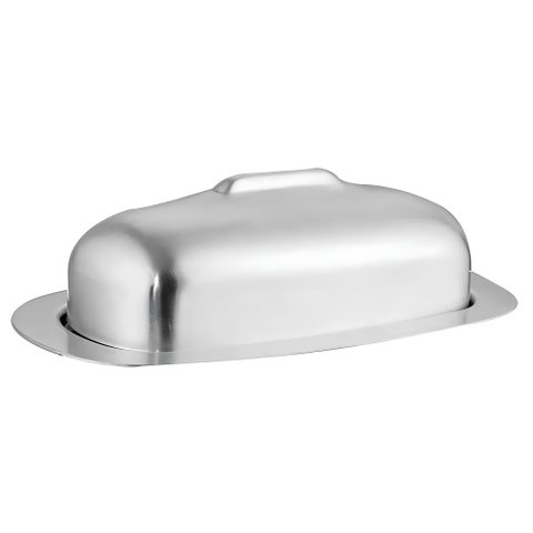 Manteigueira de Inox Porta Manteiga Com Tampa Oval