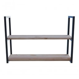 Estante de Madeira Industrial 100x50x20cm Preta para Cozinha - 2