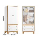 Ver imagem 3 de Kit Guarda Roupa 5055 com Cômoda Flora 5135 2 Portas 2 Gavetas MDP Branco