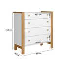 Ver imagem 4 de Kit Guarda Roupa 5055 com Cômoda Flora 5135 2 Portas 2 Gavetas MDP Branco