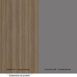 Armário Aéreo de Cozinha 80cm 1 Porta Basculante Aspen Luciane Móveis Vanilla com Cinza Puro - 2