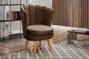 Ver imagem 4 de Poltrona Pétala Cadeira Decorativa Flor - Veludo Marrom