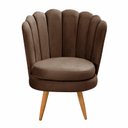 Ver imagem 2 de Poltrona Pétala Cadeira Decorativa Flor - Veludo Marrom