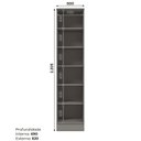 Ver imagem 4 de Cristaleira 50cm 1 Porta com Vidro Temperado 100% MDF Americana Cinza