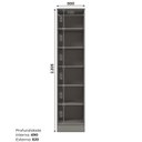 Ver imagem 4 de Cristaleira 50cm 1 Porta com Vidro Temperado 100% MDF Americana Cinza
