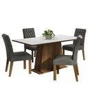 Ver imagem 2 de Conjunto Sala de Jantar Mesa Tampo de Madeira 4 Cadeiras Rustic/branco/silver Ashley Madesa