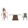 Conjunto Sala de Jantar Mesa Tampo de Madeira 4 Cadeiras Rustic/branco/silver Ashley Madesa - 8