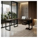 Ver imagem 5 de Mesa em L (Mesa 1,50m + Mesa Auxiliar) - c/ Gavetas - Workstart - Marsala/Preto - 25477