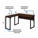 Ver imagem 7 de Mesa em L (Mesa 1,50m + Mesa Auxiliar) - c/ Gavetas - Workstart - Marsala/Preto - 25477