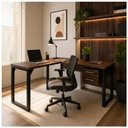 Ver imagem 2 de Mesa em L (Mesa 1,50m + Mesa Auxiliar) - c/ Gavetas - Workstart - Marsala/Preto - 25477