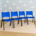 Ver imagem 1 de Kit 4 Cadeiras Iso Fixa Empilhável Escola Igreja Salão:azul
