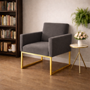 Ver imagem 2 de Poltrona Decorativa Reforçada para Sala de Espera Cinza