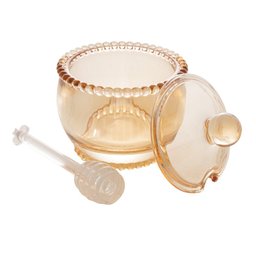 Meleira com Colher Wolff Pearl de Cristal Âmbar 10cm X 8cm X 7cm - 3