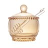Meleira com Colher Wolff Pearl de Cristal Âmbar 10cm X 8cm X 7cm - 2