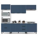 Ver imagem 3 de Armário de Cozinha Modulada Completa 5 Peças 270cm com Tampo 250067 Meena Politorno Móveis