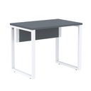 Ver imagem 1 de Mesa Escritório P25 Tub Pandin 90 Cm (larg) Tampo Mdp Grafito Pé Aço Tubular Branco