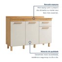 Ver imagem 4 de Balcão 3 Portas 1 Gaveta 120cm Cristal Bege/Cinamomo/Off White