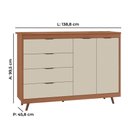 Ver imagem 5 de Cômoda Tuboarte Valentina New 2 Portas 4 Gavetas Pés Inclusos