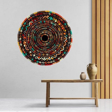Adesivo de Parede - Mandala Tribal Dekalque Adesivo Adesivo de Parede Recortado 60X60