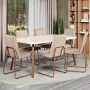 Ver imagem 1 de Conjunto Sala de Jantar 6 Cadeiras Parma Carraro Petra e Rosê