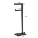 Ver imagem 3 de Papeleira Vertical Piso 1 Rolo Porta Papel Higiênico 50cm Banheiro Aço Inox Black Matte