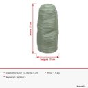 Ver mais imagens de Vaso Decorativo de Cerâmica Verde 26x13x13cm Enfeite Sala Mesa Estante Aparador