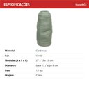 Ver imagem 7 de Vaso Decorativo de Cerâmica Verde 26x13x13cm Enfeite Sala Mesa Estante Aparador