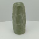 Ver imagem 2 de Vaso Decorativo de Cerâmica Verde 26x13x13cm Enfeite Sala Mesa Estante Aparador