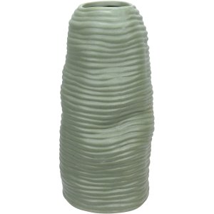 Vaso Decorativo Enfeite Casa Home&co Cerâmica 26x13x13cm Verde